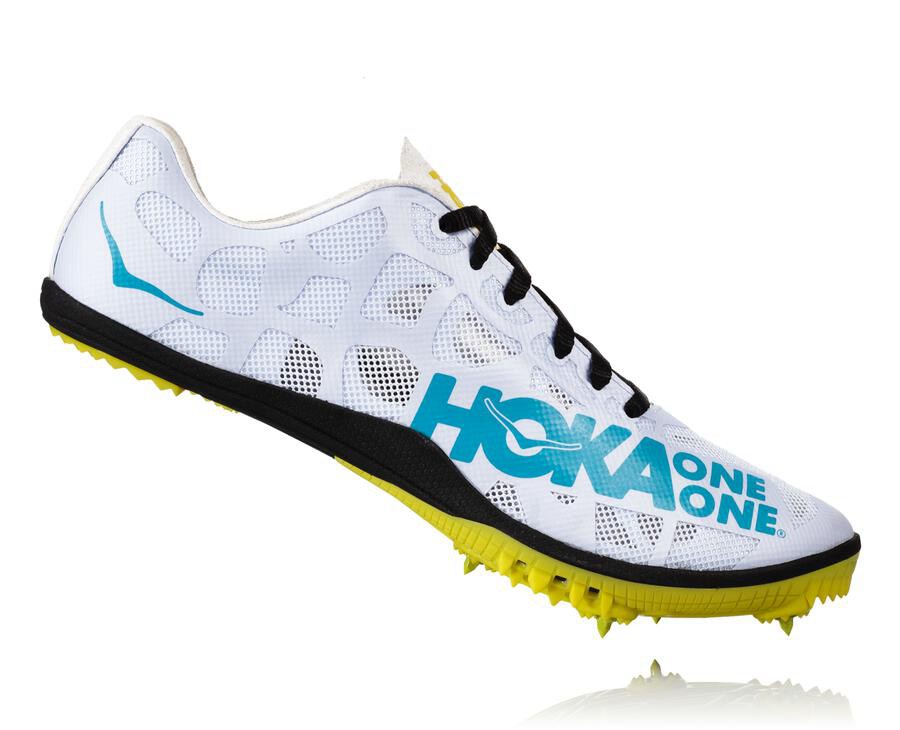 Hoka One One Mens Spikes - Rocket X - White/Blue - JTLZ14283